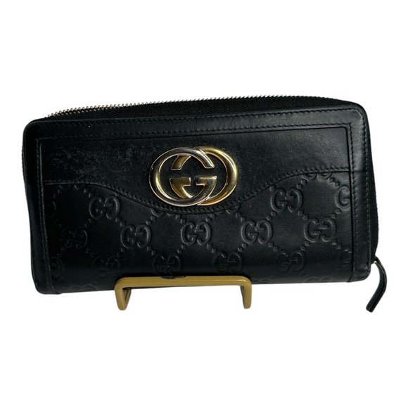 Gucci Big Gg Monogram Guccissima Long Black Wallet - Picture 1 of 16